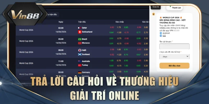 Trả lời câu hỏi về thương hiệu giải trí online